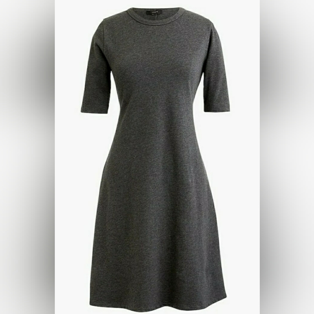 J. Crew NWT Gray Short Sleeve Cotton Dress Small Tall
